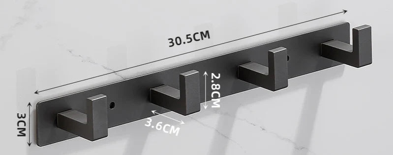 Wall Coat Rack Stainless Steel Space-Saving 3-5 Hooks