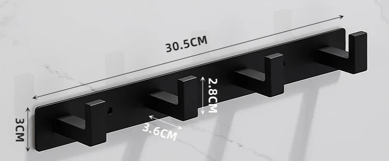 Wall Coat Rack Stainless Steel Space-Saving 3-5 Hooks
