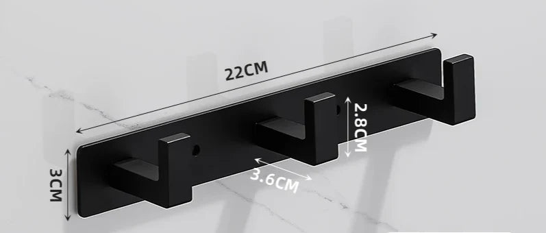 Wall Coat Rack Stainless Steel Space-Saving 3-5 Hooks