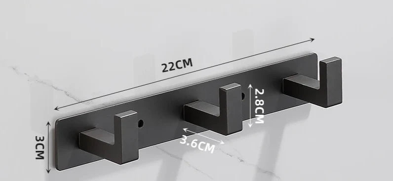 Wall Coat Rack Stainless Steel Space-Saving 3-5 Hooks