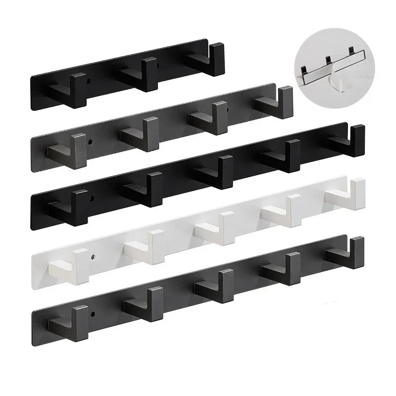 Wall Coat Rack Stainless Steel Space-Saving 3-5 Hooks