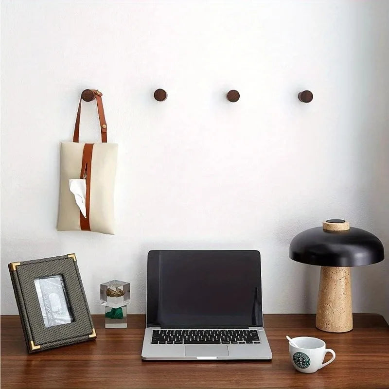Wall Hook Solid Beech & Walnut 4 Piece Set