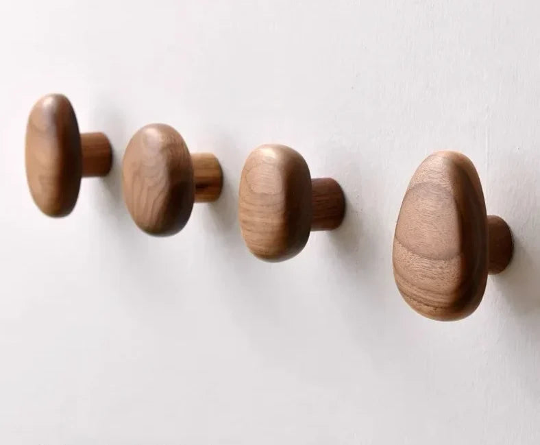 Wall Hook Solid Wood No-Drill Adhesive