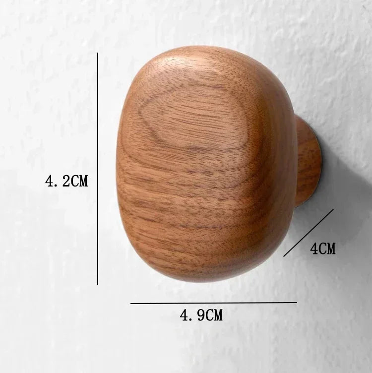 Wall Hook Solid Wood No-Drill Adhesive