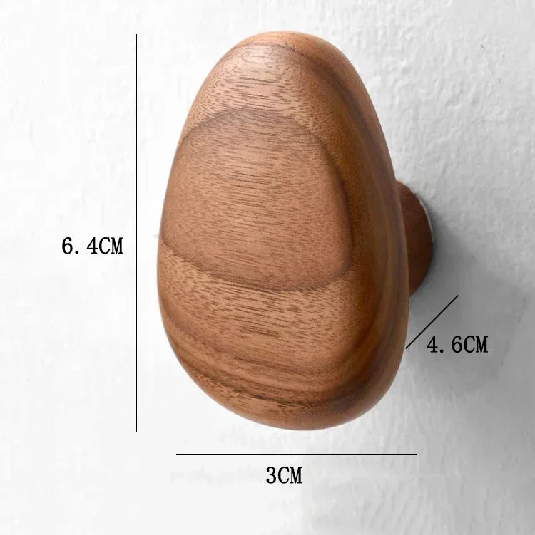 Wall Hook Solid Wood No-Drill Adhesive