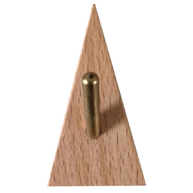 Wall Hook Triangular Solid Wood & Brass
