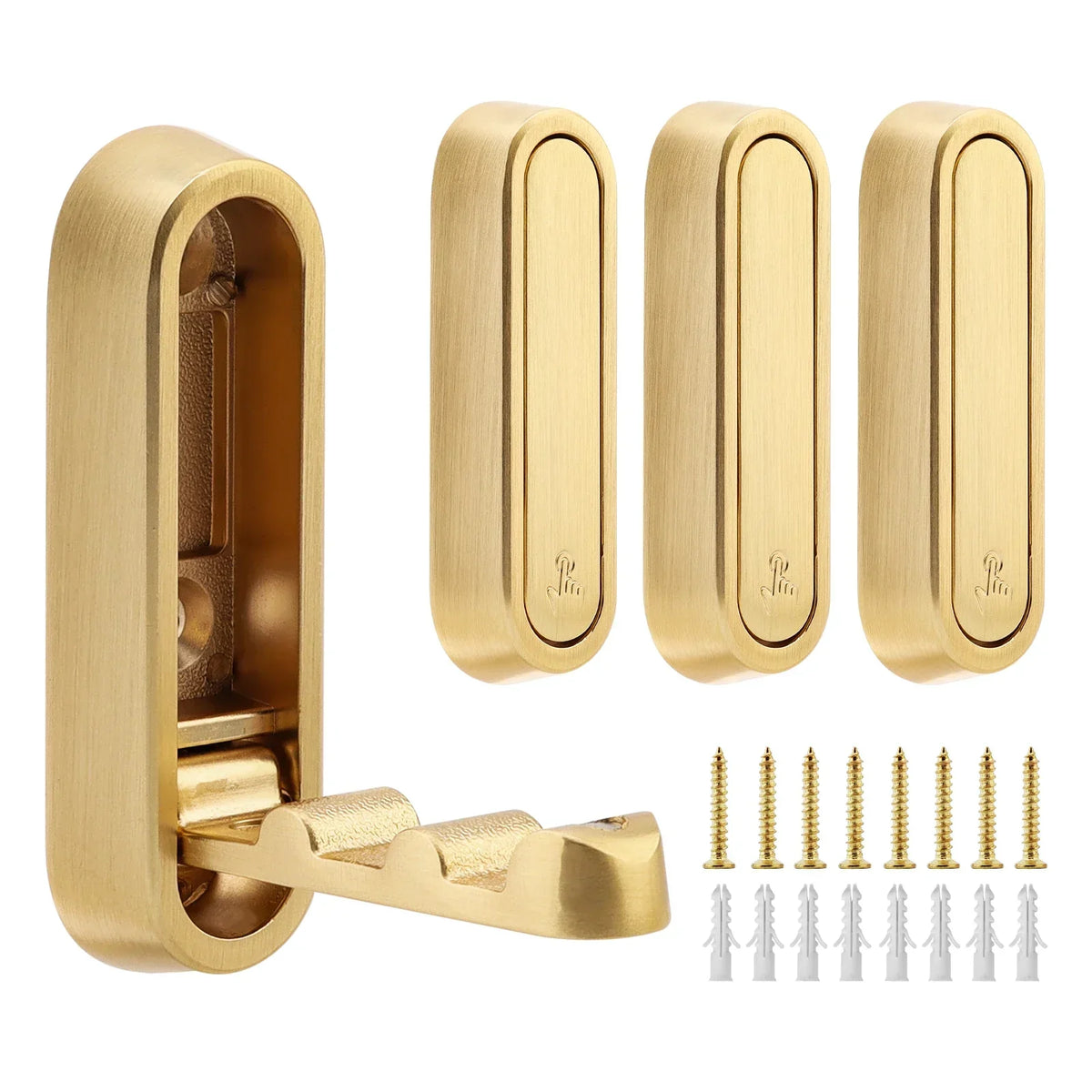 Wall Hooks Foldable Brushed Zinc Alloy