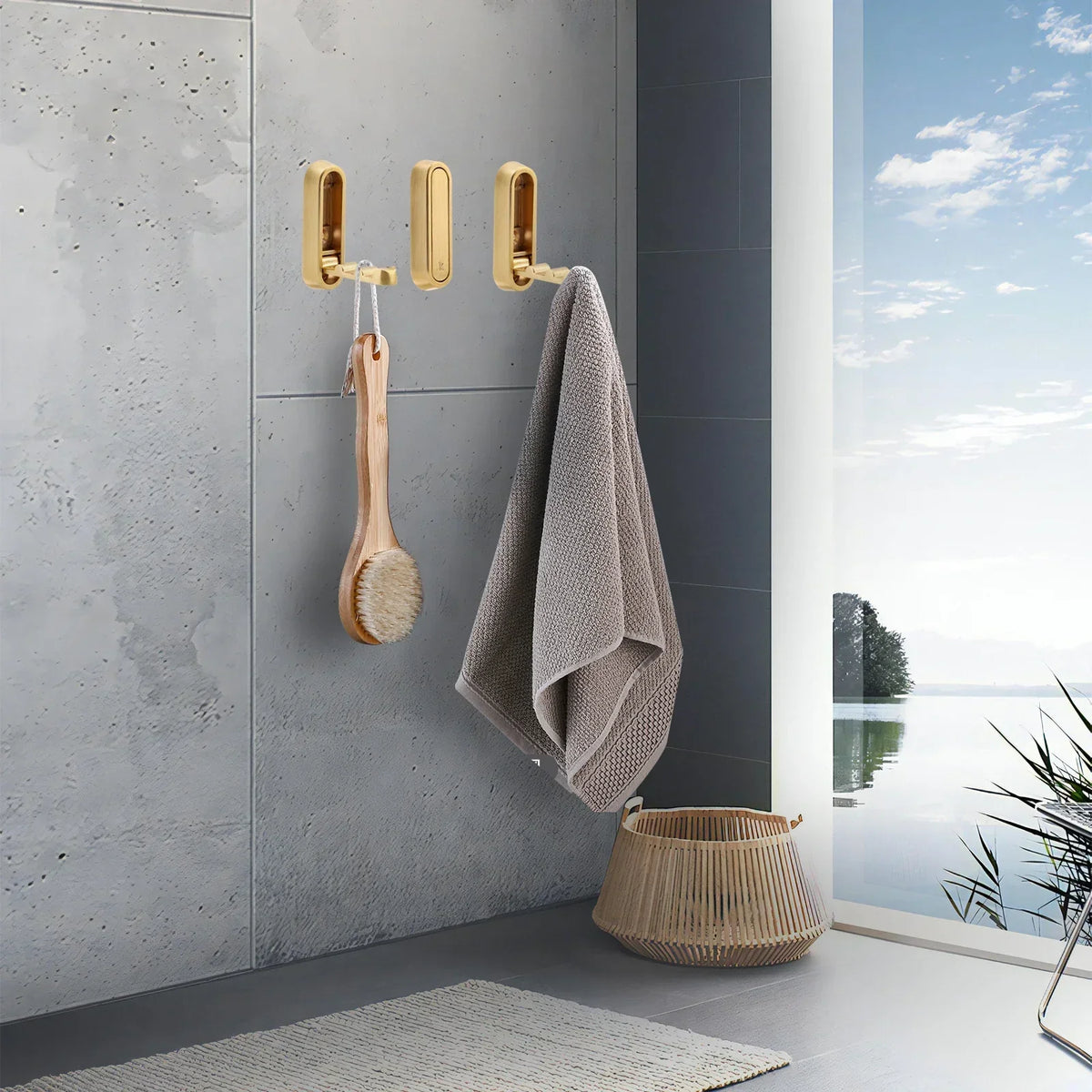 Wall Hooks Foldable Brushed Zinc Alloy