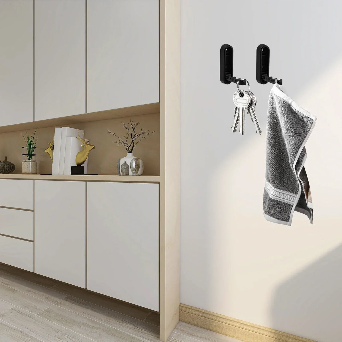 Wall Hooks Foldable Brushed Zinc Alloy