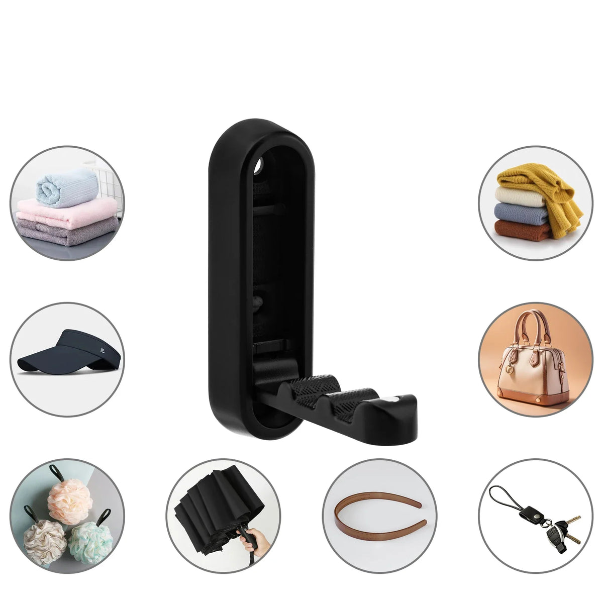 Wall Hooks Foldable Brushed Zinc Alloy
