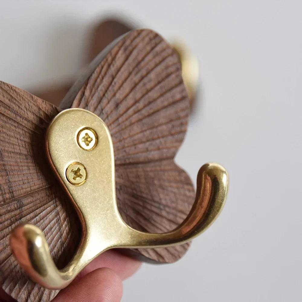 Wall Hooks Solid Walnut Butterfly No Drill