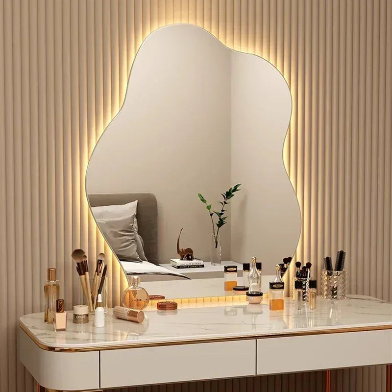 Wall Mirror Irregular Shape LED Warm Glow