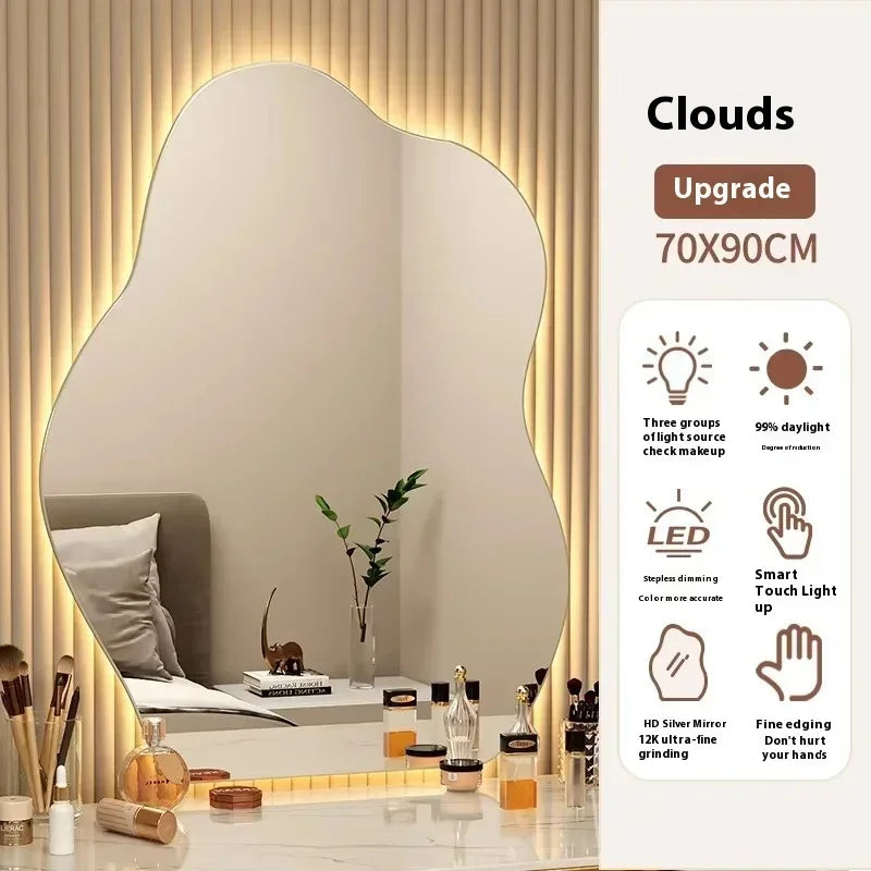 Wall Mirror Irregular Shape LED Warm Glow