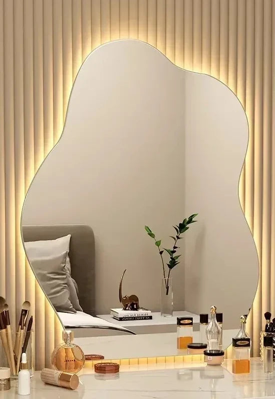 Wall Mirror Irregular Shape LED Warm Glow
