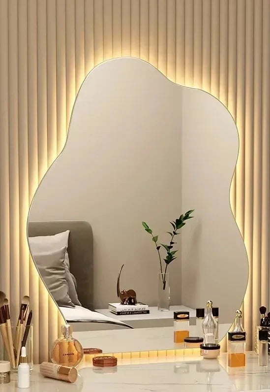 Wall Mirror Irregular Shape LED Warm Glow