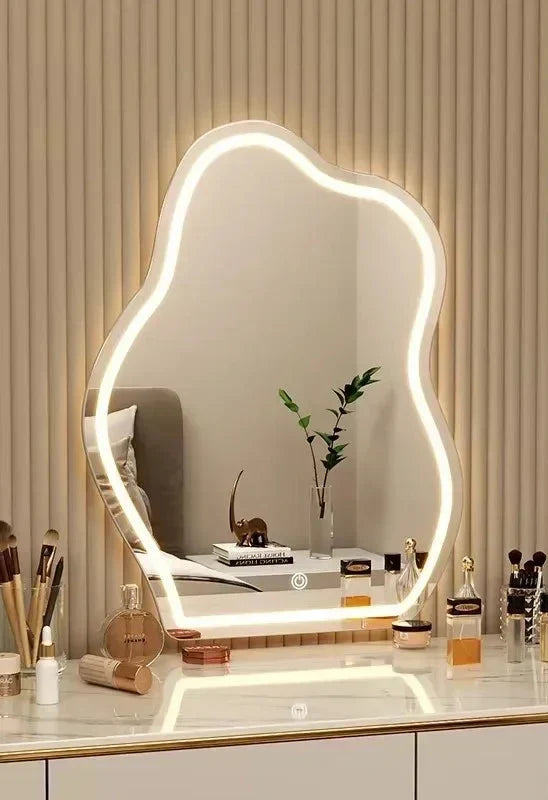 Wall Mirror Irregular Shape LED Warm Glow