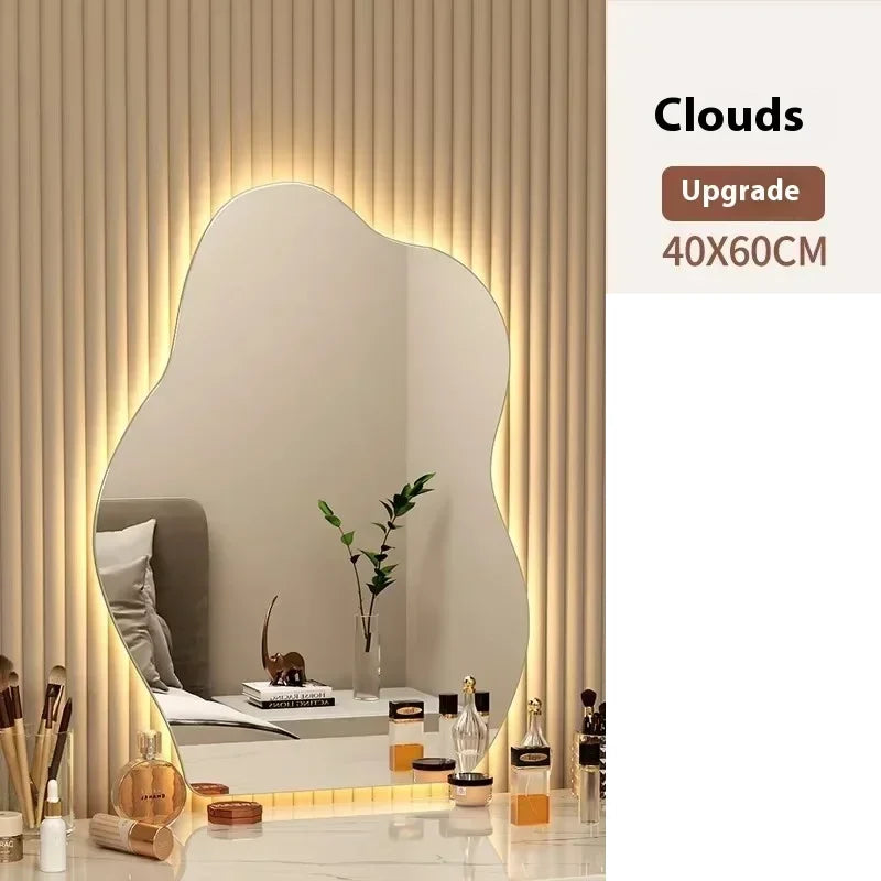 Wall Mirror Irregular Shape LED Warm Glow