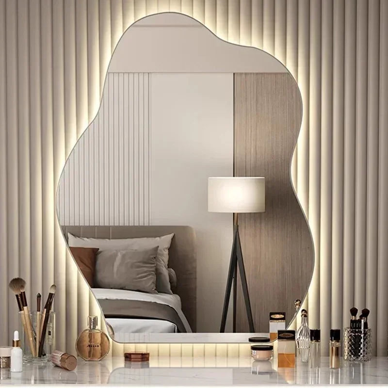 Wall Mirror Irregular Shape LED Warm Glow