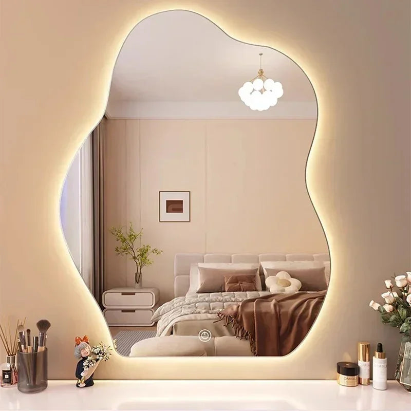 Wall Mirror Irregular Shape LED Warm Glow