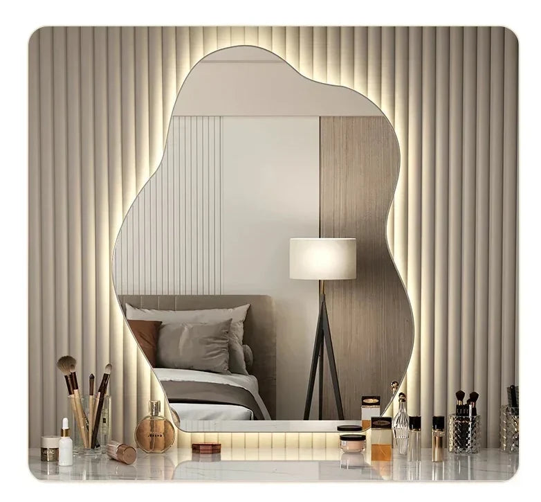 Wall Mirror Irregular Shape LED Warm Glow