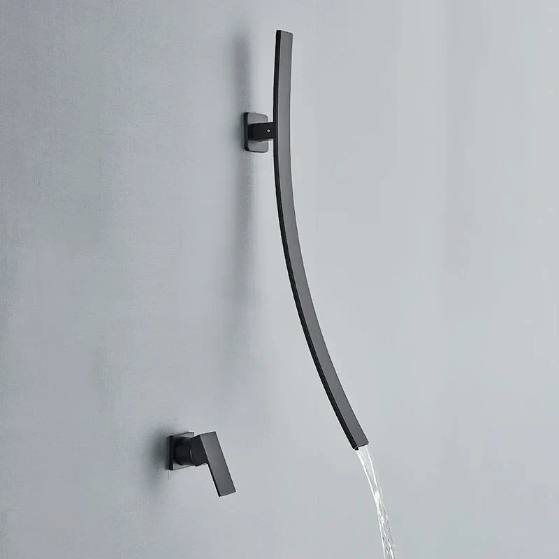 Wall-Mount Bathroom Faucet Single-Lever Ceramic Disc Valve