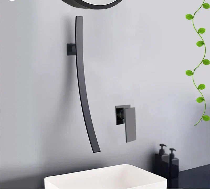 Wall-Mount Bathroom Faucet Single-Lever Ceramic Disc Valve
