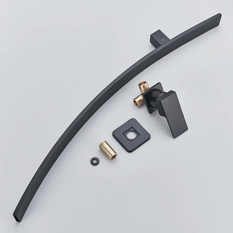 Wall-Mount Bathroom Faucet Single-Lever Ceramic Disc Valve