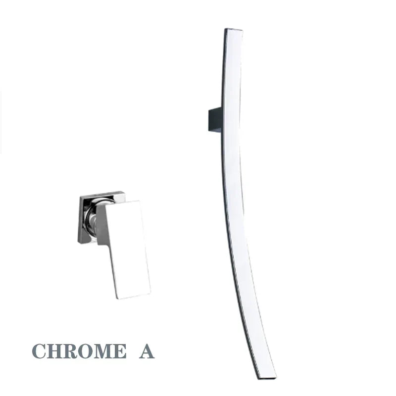 Wall-Mount Bathroom Faucet Single-Lever Ceramic Disc Valve