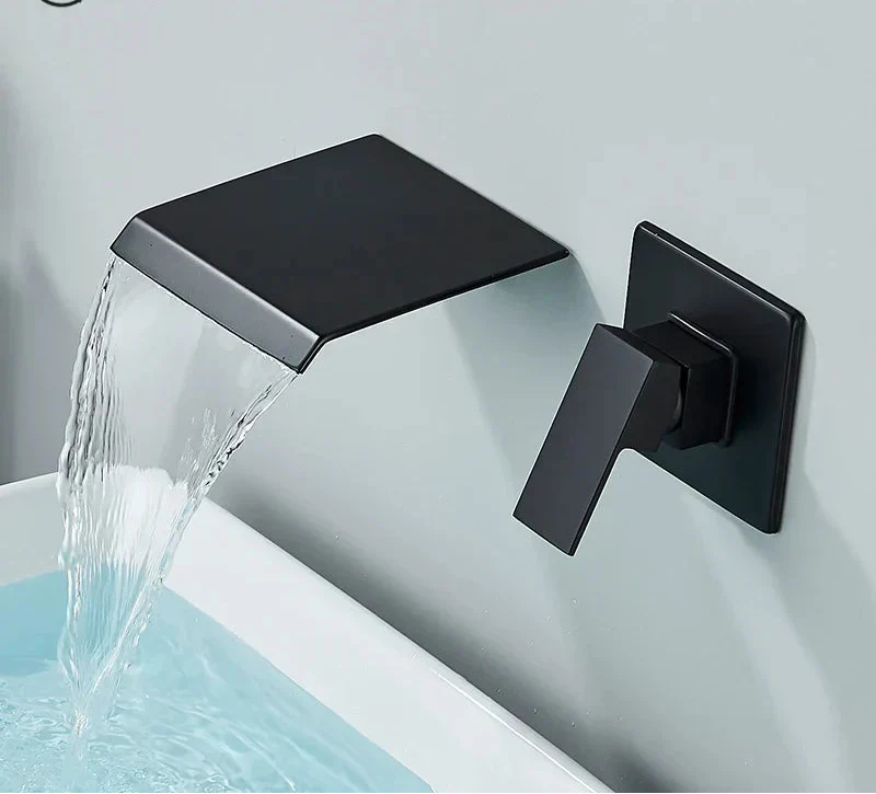 Wall-Mount Bathroom Faucet Waterfall Spout & Single-Lever