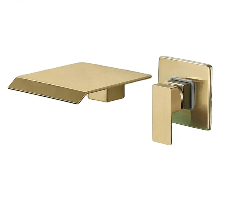 Wall-Mount Bathroom Faucet Waterfall Spout & Single-Lever