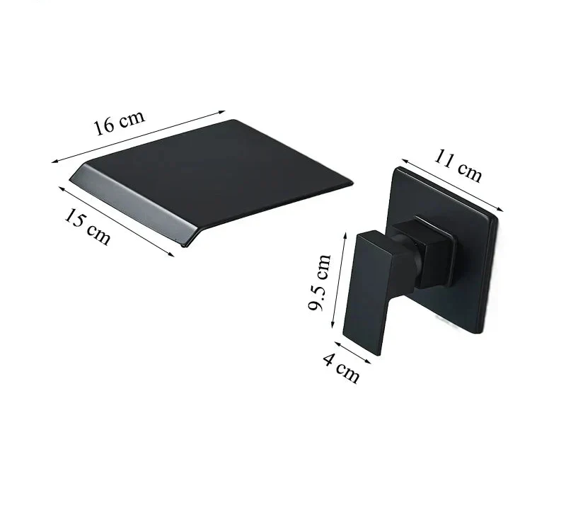 Wall-Mount Bathroom Faucet Waterfall Spout & Single-Lever