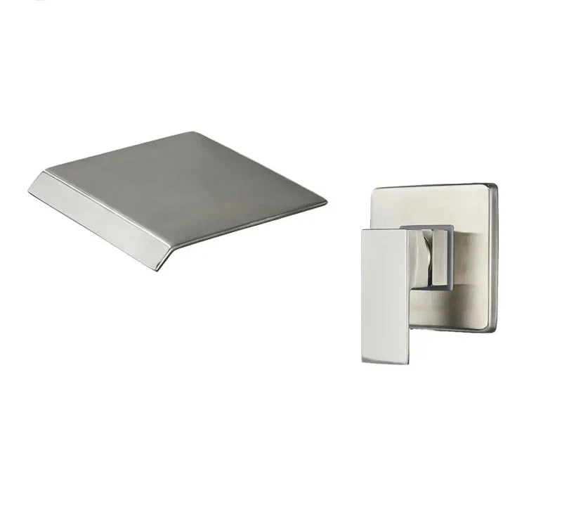 Wall-Mount Bathroom Faucet Waterfall Spout & Single-Lever
