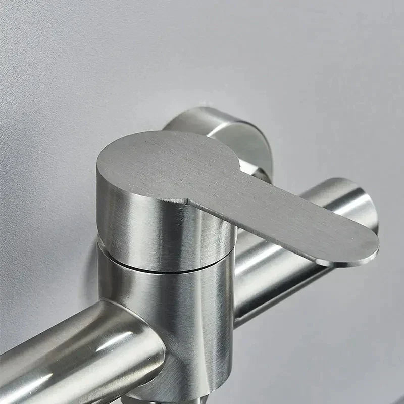 Wall-Mount Faucet 360° Swivel Pull-Out Spray