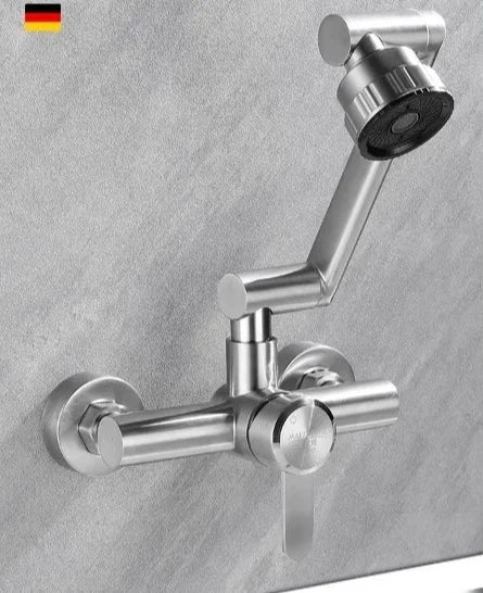 Wall-Mount Faucet 4 Spray Modes 360 Degree Swivel