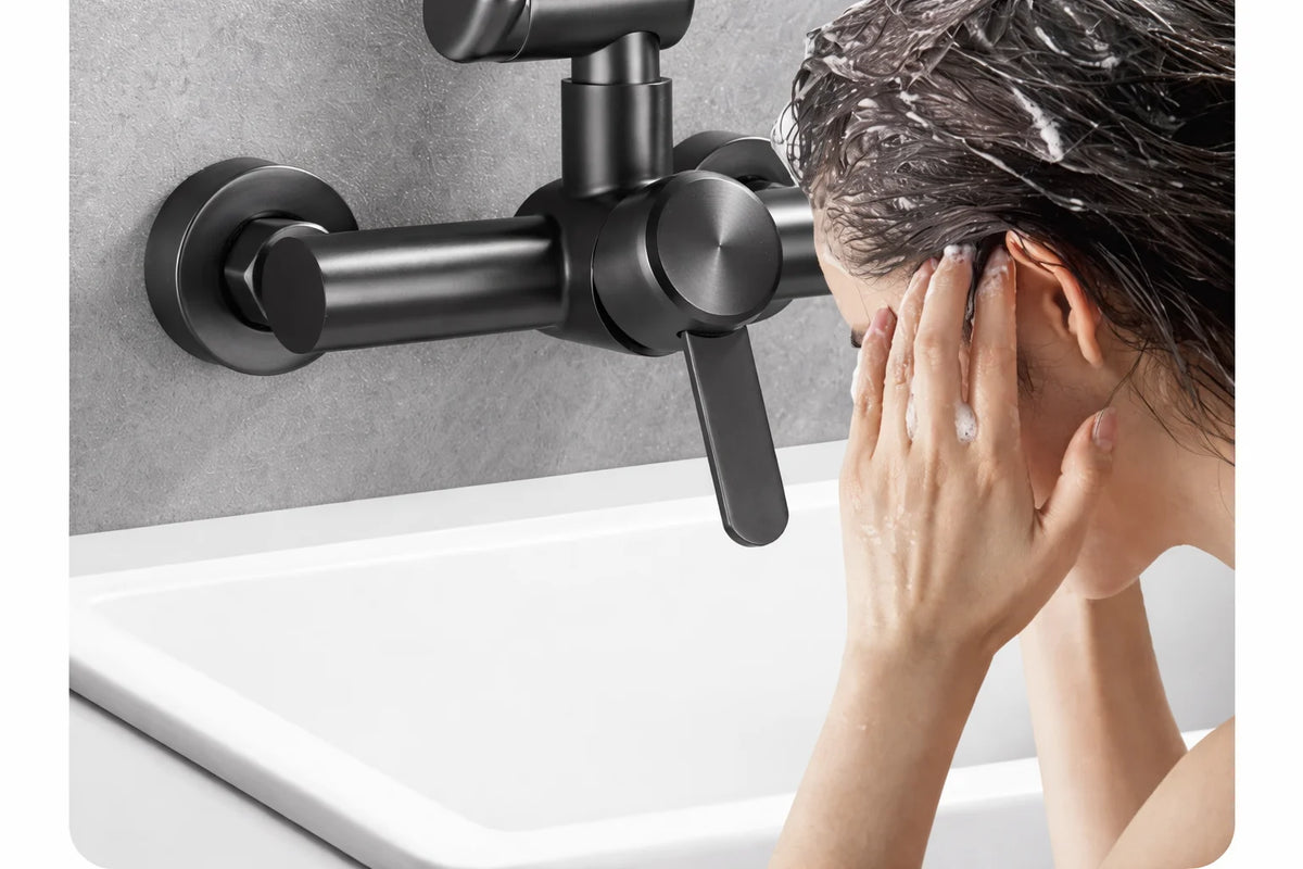Wall-Mount Faucet 4 Spray Modes 360 Degree Swivel