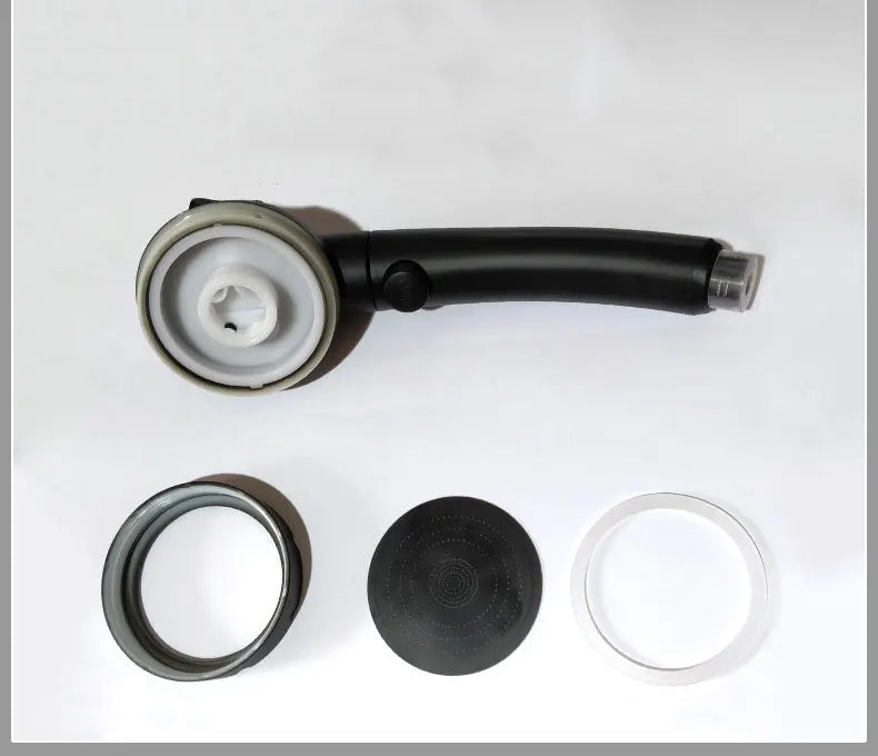 Wall-Mount Faucet Black Brass 360° Swivel & Side Sprayer