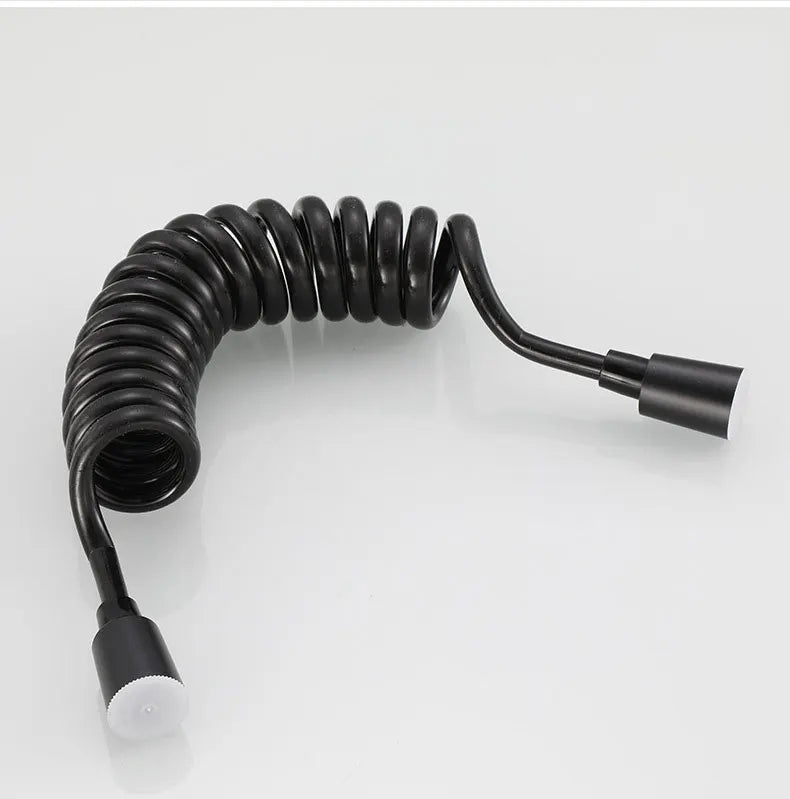 Wall-Mount Faucet Black Brass 360° Swivel & Side Sprayer