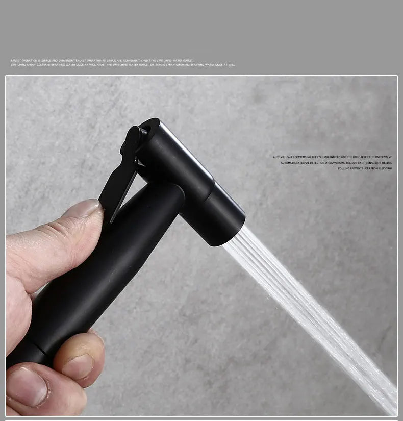Wall-Mount Faucet Black Brass 360° Swivel & Side Sprayer