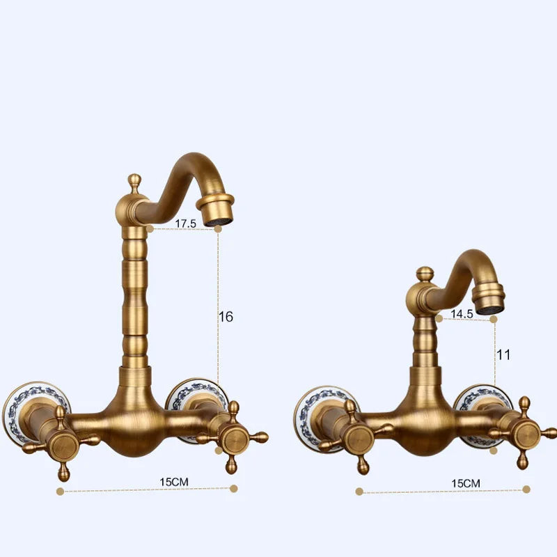 Wall-Mount Faucet Solid Brass 360 Degree Swivel Spout