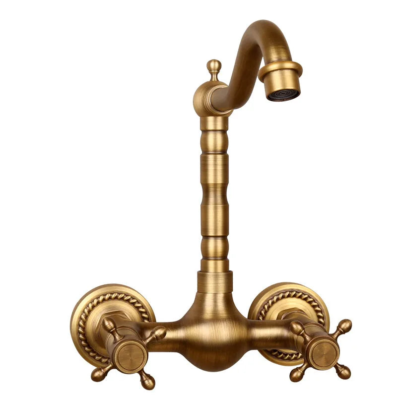 Wall-Mount Faucet Solid Brass 360 Degree Swivel Spout