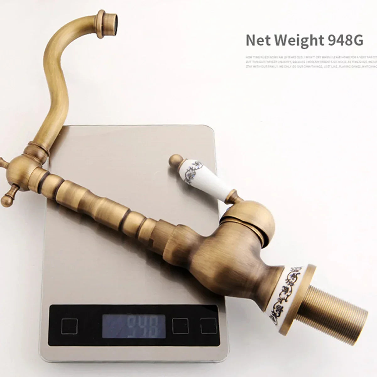 Wall-Mount Faucet Solid Brass Ceramic Disc & 360° Swivel