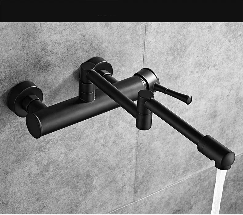 Wall-Mount Kitchen Faucet 360° Swivel Brass Single Handle