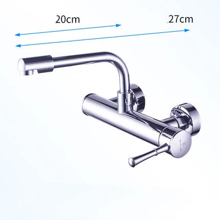 Wall-Mount Kitchen Faucet 360° Swivel Brass Single Handle
