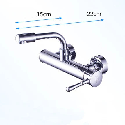 Wall-Mount Kitchen Faucet 360° Swivel Brass Single Handle