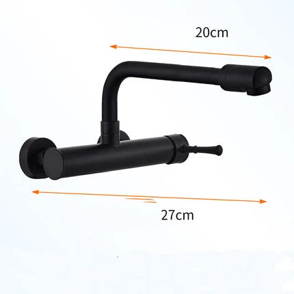 Wall-Mount Kitchen Faucet 360° Swivel Brass Single Handle