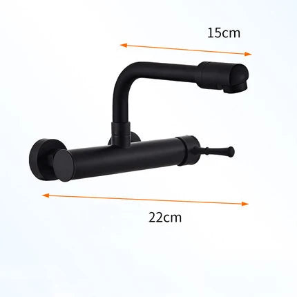 Wall-Mount Kitchen Faucet 360° Swivel Brass Single Handle