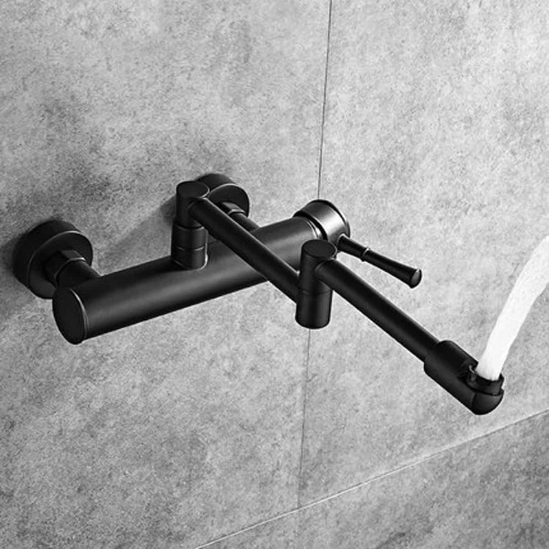 Wall-Mount Kitchen Faucet 360° Swivel Brass Single Handle