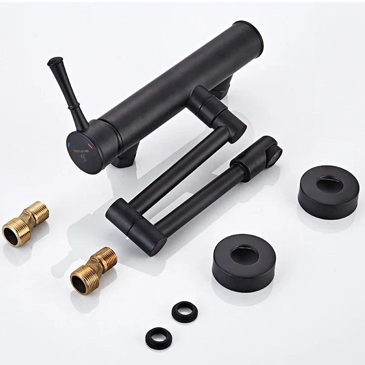Wall-Mount Kitchen Faucet 360° Swivel Brass Single Handle