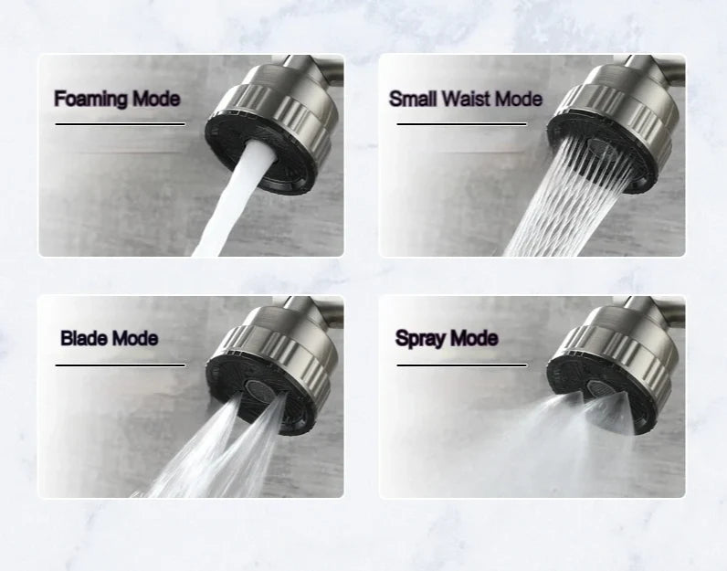 Wall-Mount Kitchen Faucet 360° Swivel Brushed Stainless Single Lever