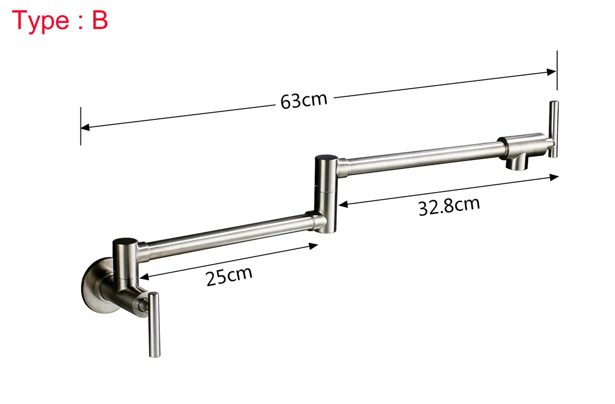Wall-Mount Kitchen Faucet 360° Swivel Space-Saving Solid Brass
